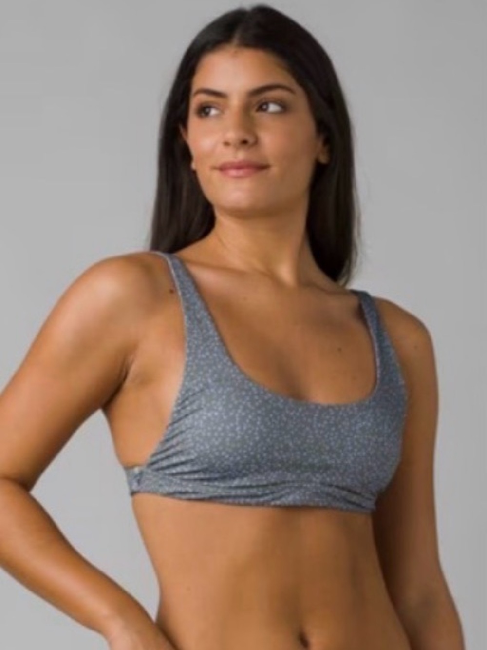 Prana Shoreline Bikini Top silver with lavender dots - M